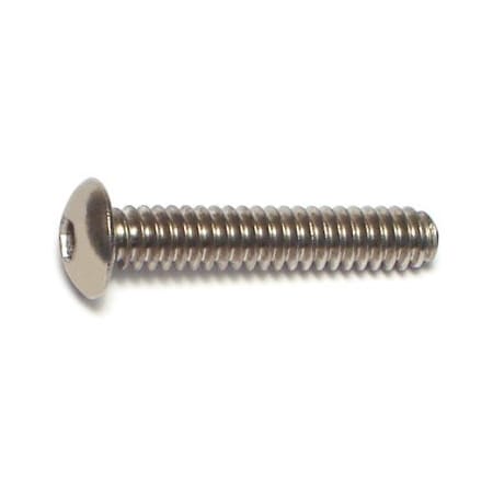 Midwest Fastener #6-32 Socket Head Cap Screw, Button, Plain 18-8 Stainless Steel, 3/4 in Length, 20 PK 72044
